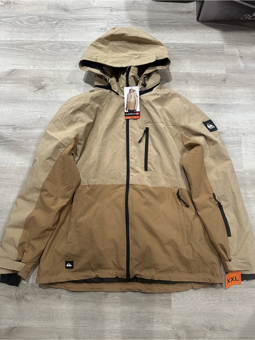 I356 NWT QUIKSILVER Mens Snow Ski Jacket Tan Brown Size XXL